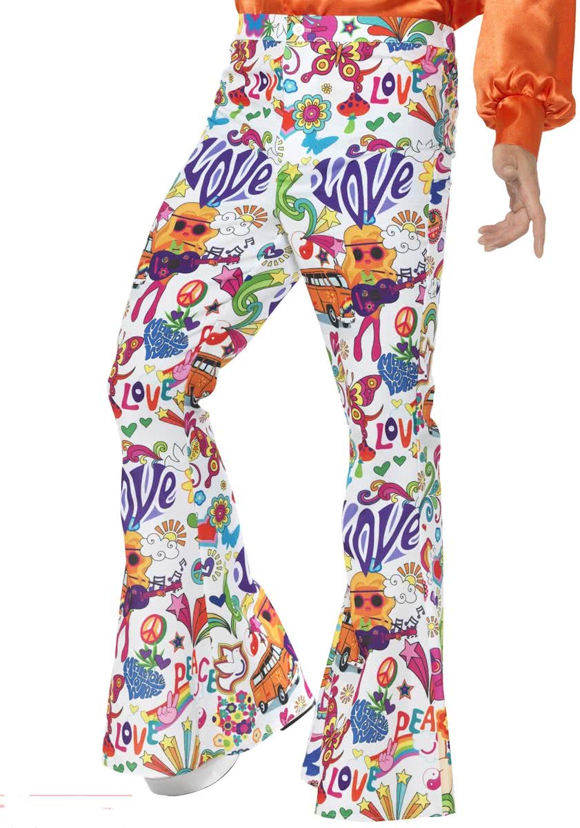 Flower Power hippie broek | Verkleedkleding heren maat M/L